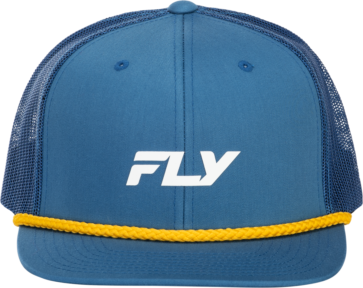 Fly Racing Fly Trucker Hat Blue and Yellow - Adjustable Snapback Cap for Men and Women