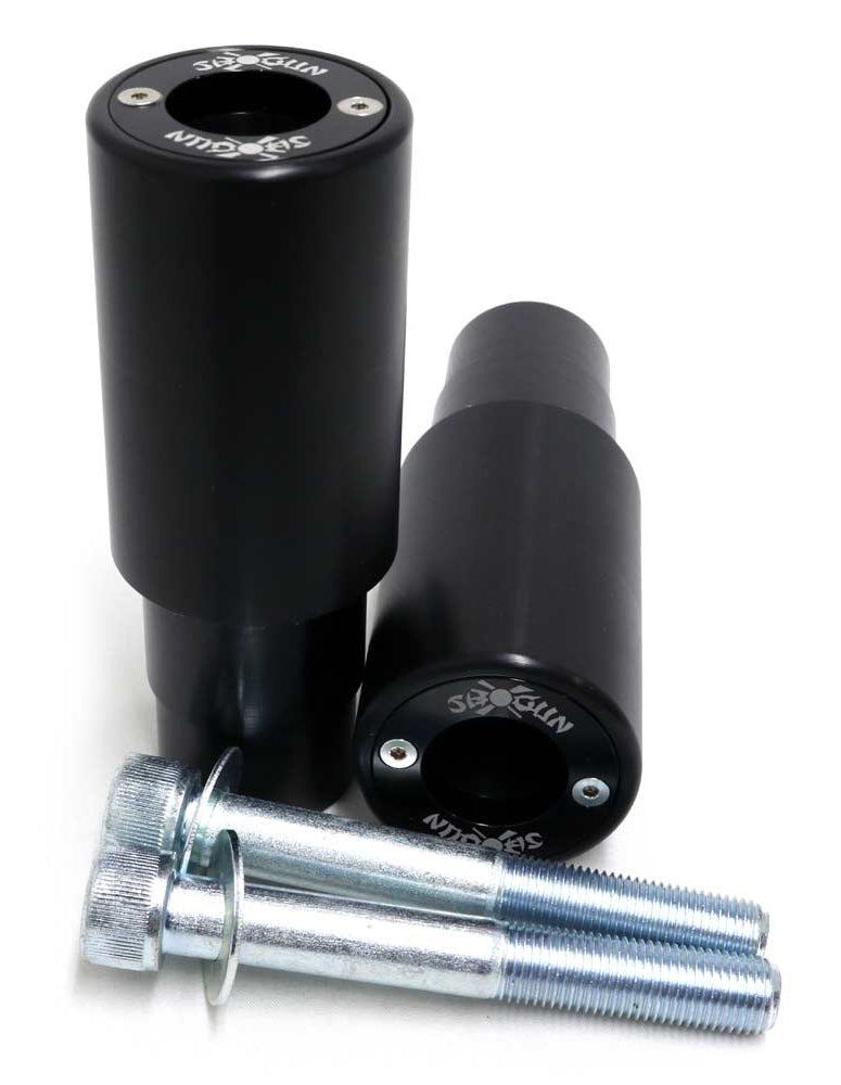 Shogun PA2 Frame Sliders for Yamaha MT-07 & XSR700 – No Cut, Black Anodized Inserts, One-Year Free Replacement Program