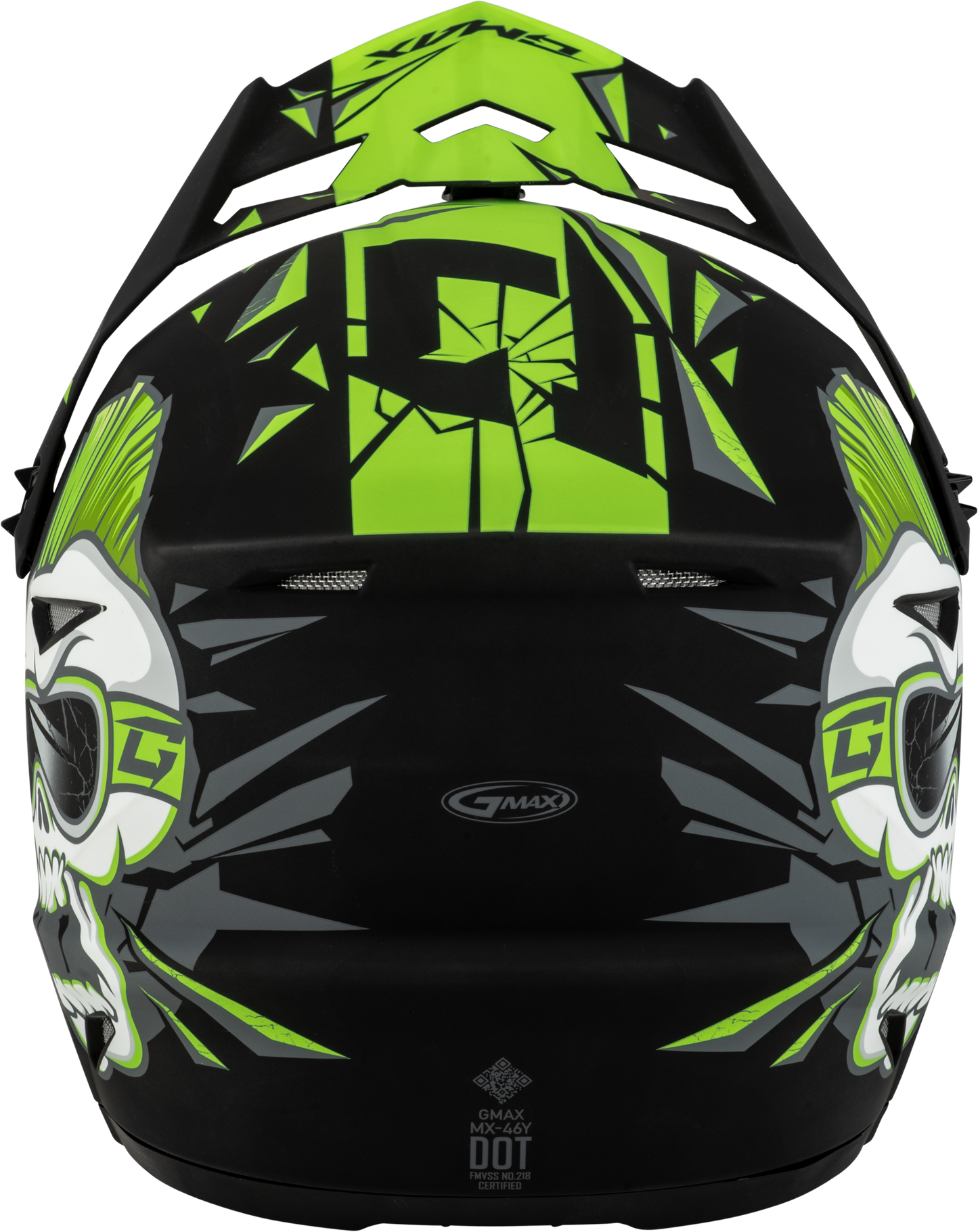 GMAX Youth MX-46Y Off-Road Helmet in Matte Black and Green, Large