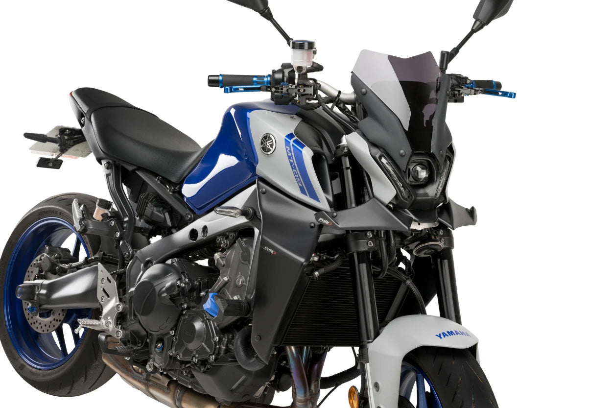 PUIG Downforce Front Spoiler for Street Motorcycles - Matte Black (Part 21133J)