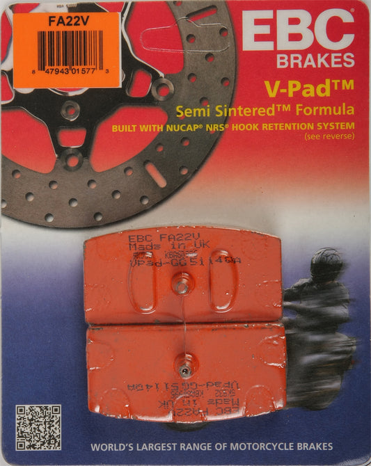 EBC Brakes FA22V V Series Brake Pads for Cruiser and Big Twin Bikes
