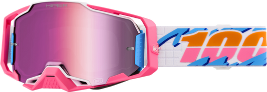 100-Percent Armega Hiper Goggle with Pink Mirror Lens – Offroad Eyewear for Motocross and ATV Riding
