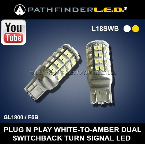 PATHFINDER L18SWB LED Turn Signal Bulbs Switchback White/Amber for Street Lighting