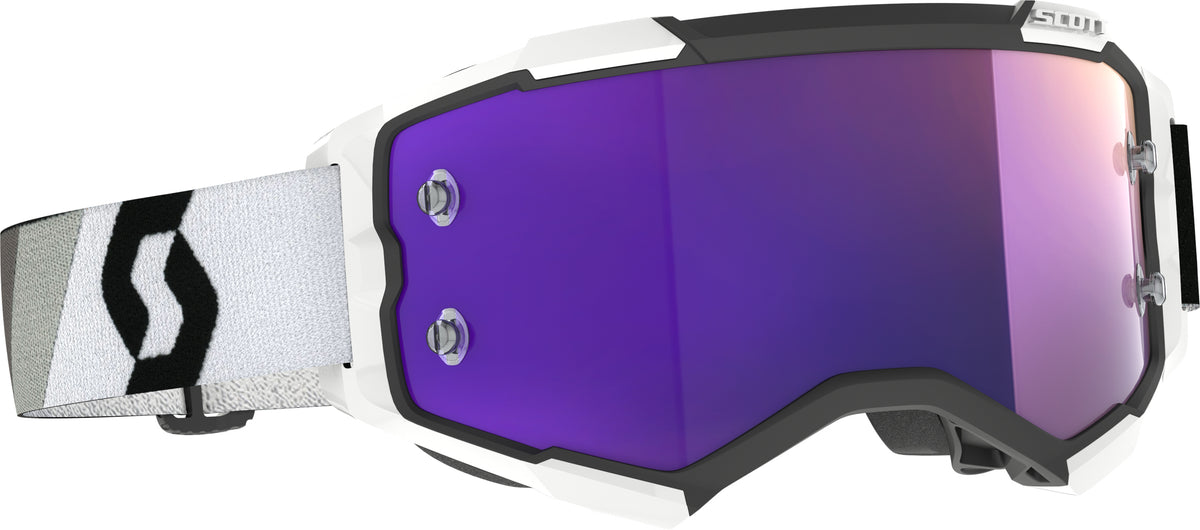 SCOTT Fury Goggle Prem Black/White with Purple Chrome Lens for Offroad Motocross