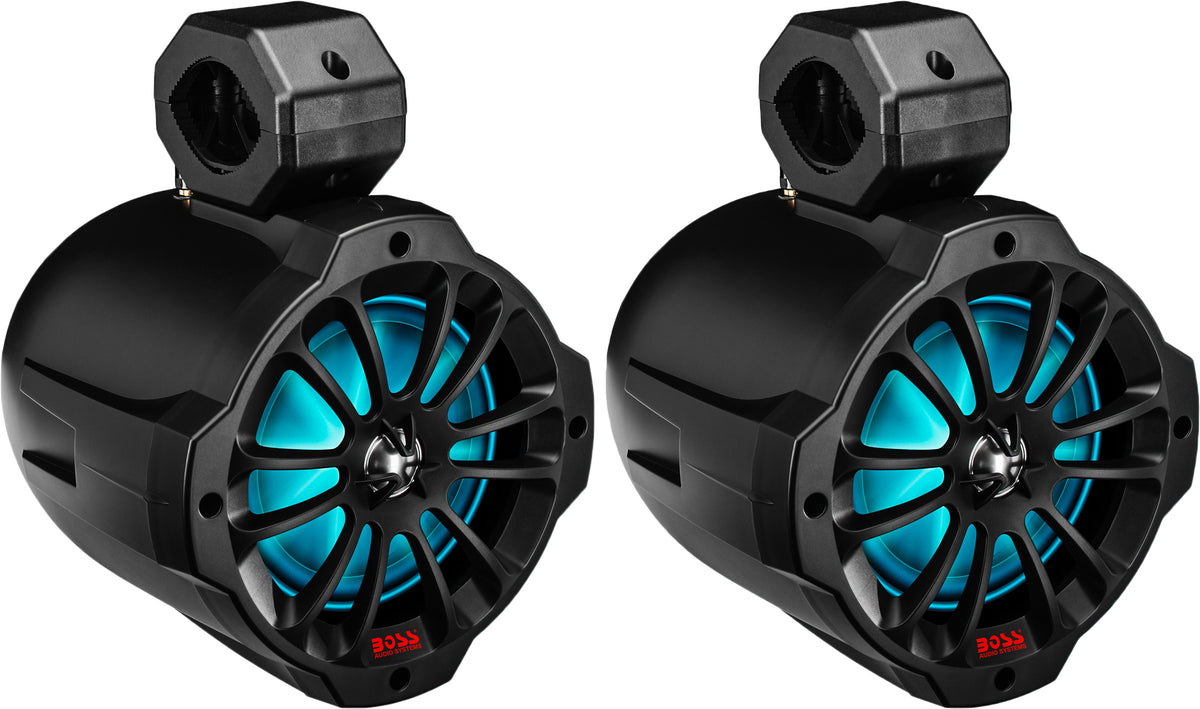 BOSS AUDIO 6.5" Marine Grade Bluetooth Wake Tower Speakers with LED Illumination (Part B62RGB)