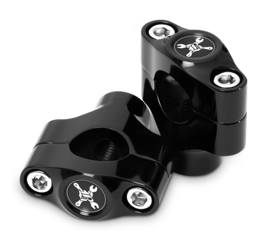 Burly Brand Hawk Riser Clamp for 1in Bar, Set - Black