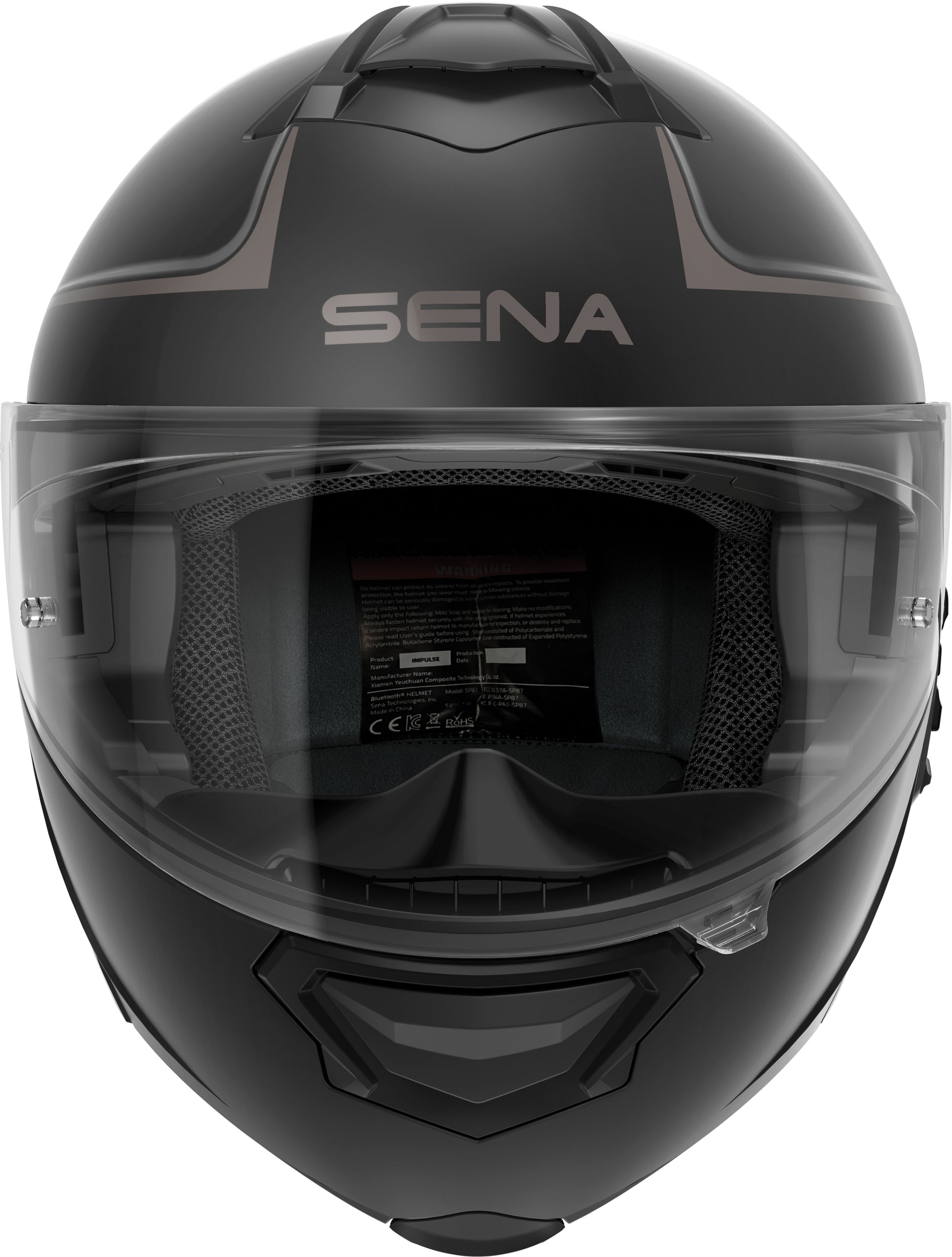 SENA Impulse Modular Helmet Matte Black Medium with Harman Kardon Speakers and Mesh Intercom