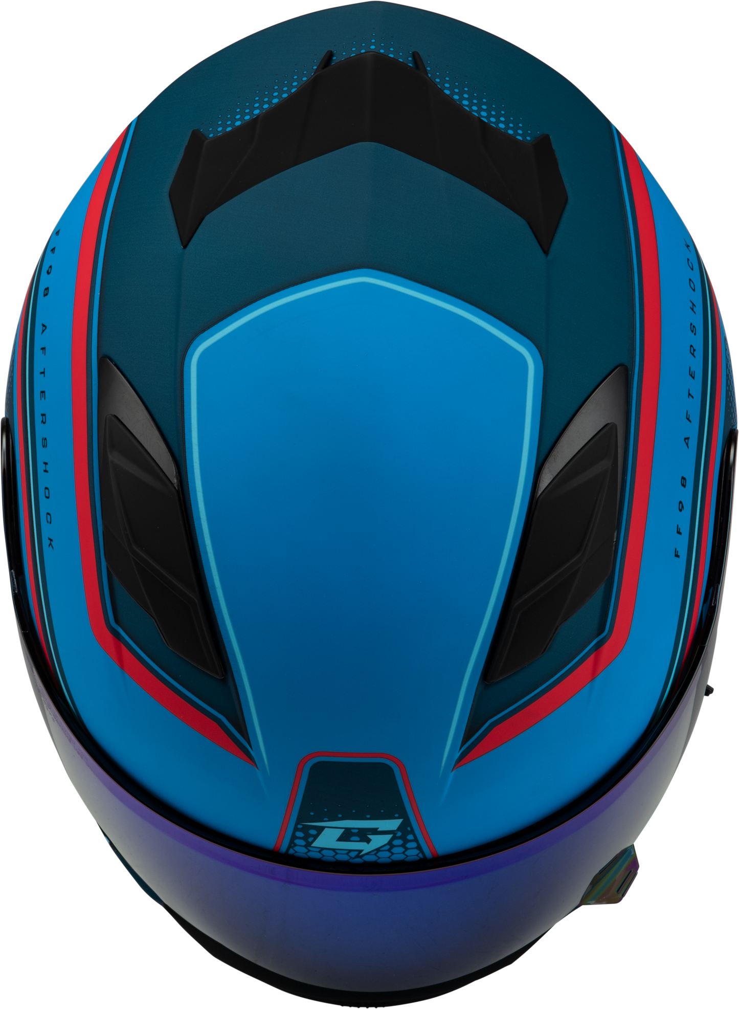 GMAX FF-98 Aftershock Full-Face Helmet for Street Riding - X-Small, Matte Blue/Red