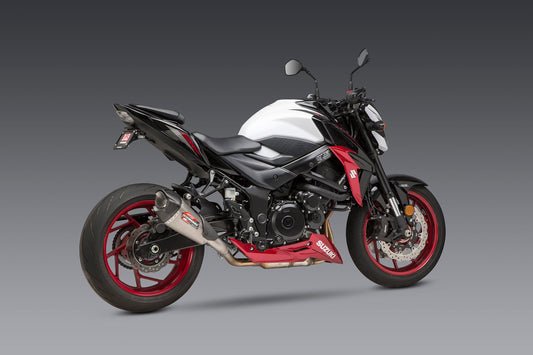 Yoshimura AT2 Slip-On Muffler for Suzuki GSX-S750 - Matte Carbon Fiber End Cap and Works Finish