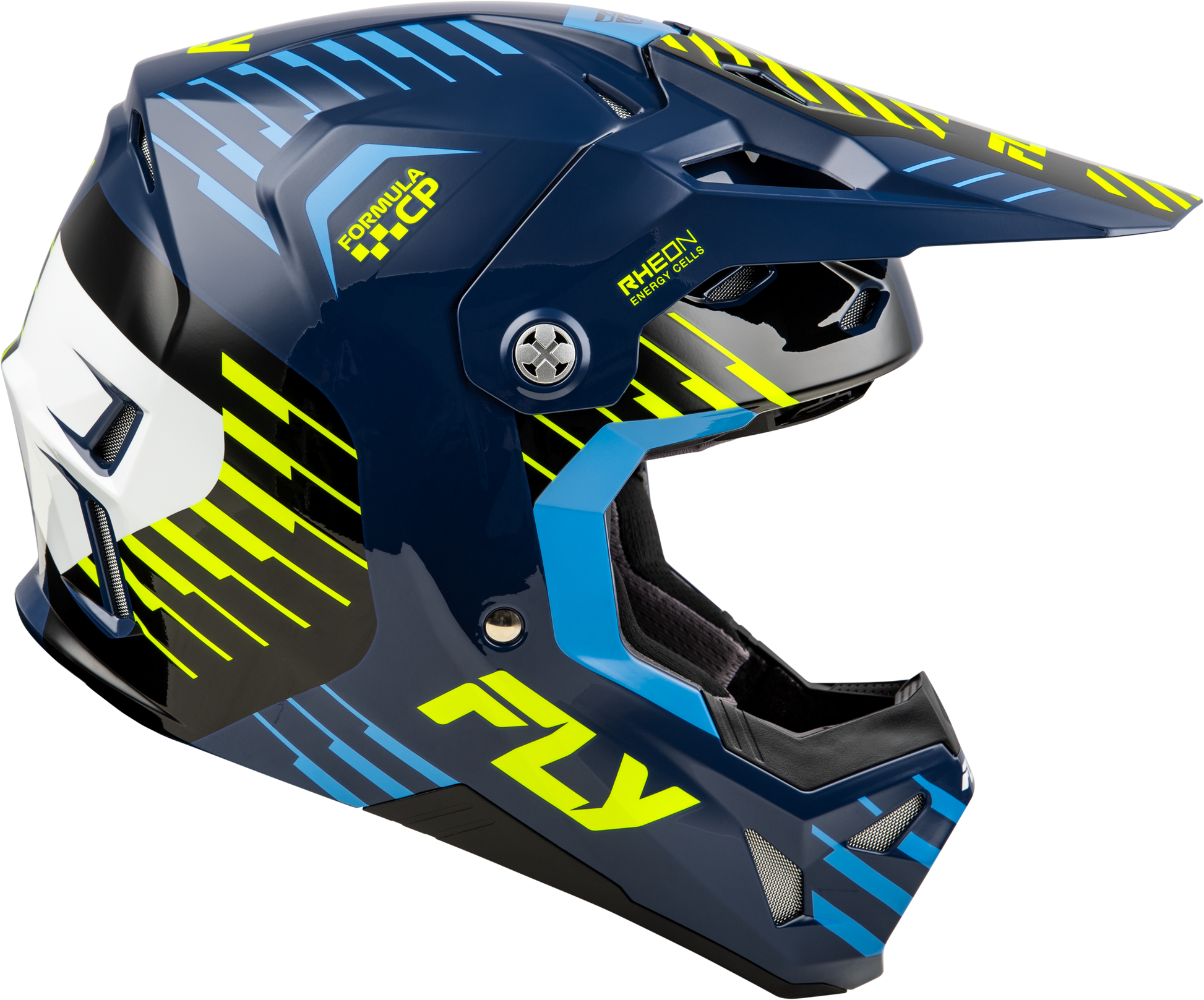 Fly Racing Formula CP Slice Helmet 2X-Large Navy/Hi-Vis/White for Offroad Riding