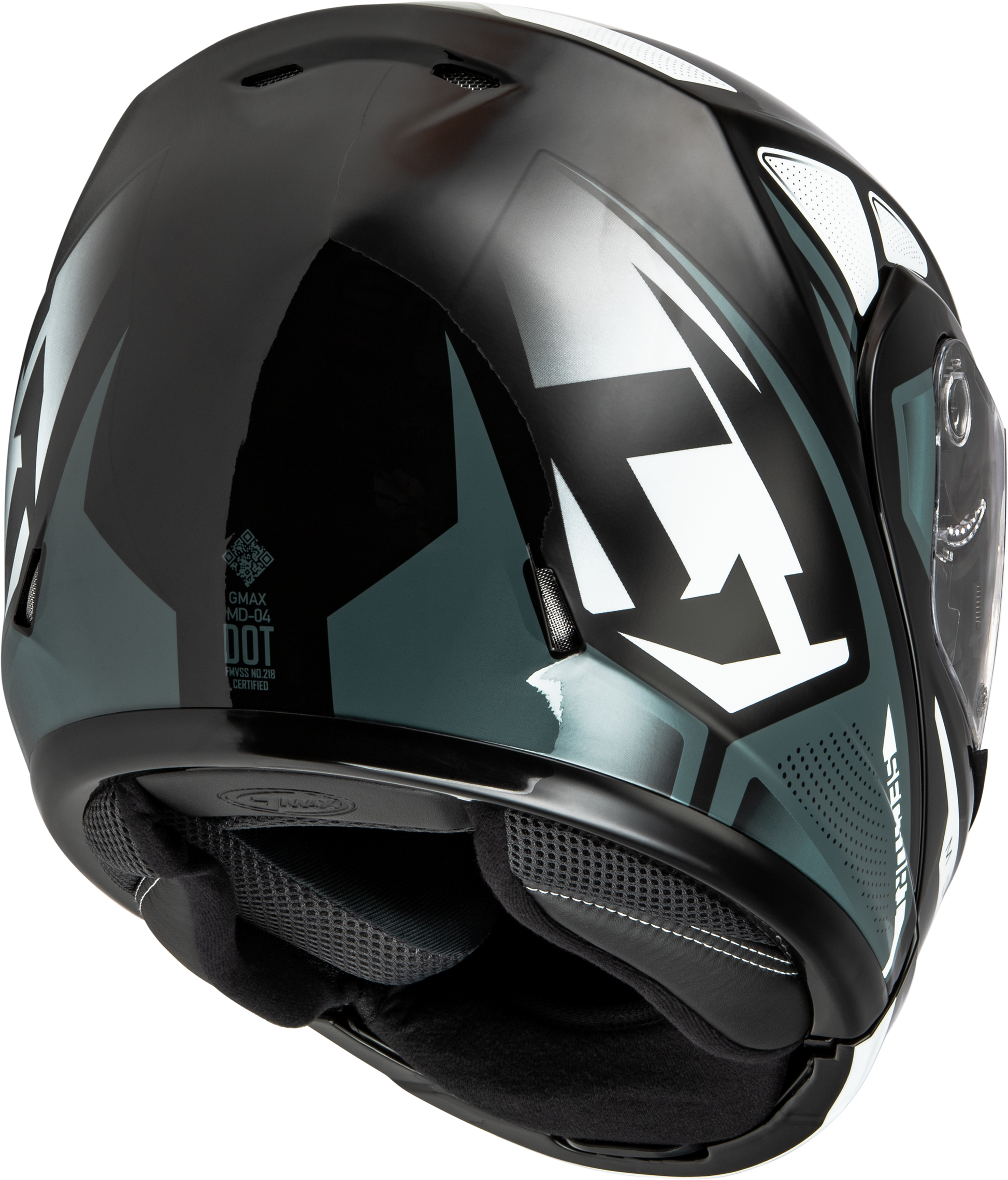 GMAX MD-04 Modular Helmet for Street Riding – Large Black/Silver