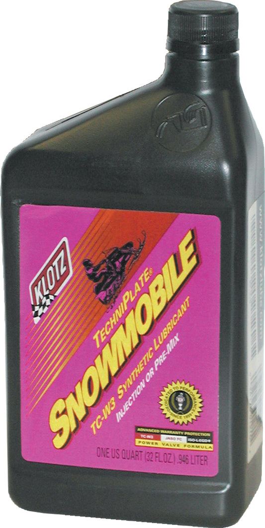 KLOTZ TC-W3 Techniplate Snow Engine Oil 32 oz. – Synthetic Lubricant for Snowmobiles and Engines