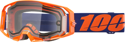 100-Percent Armatic Enduro Moto Goggle Neon Orange with Clear Lens