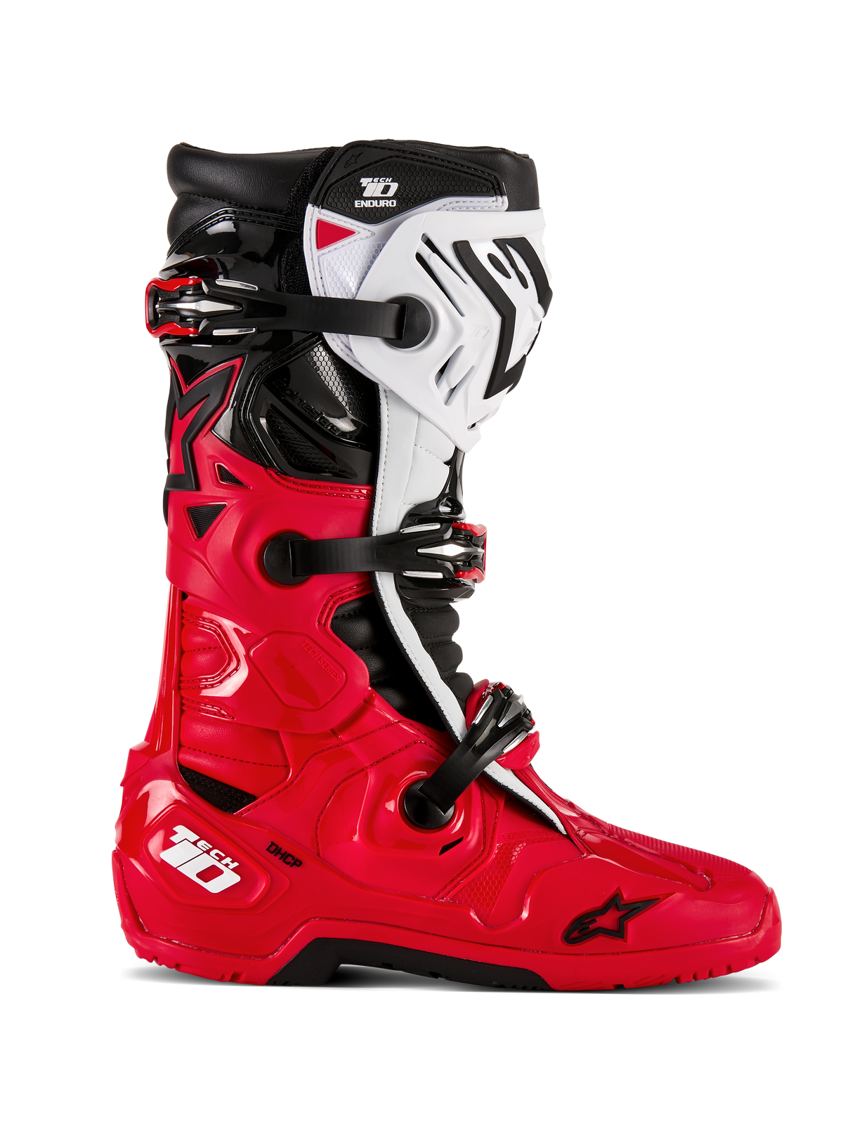 Alpinestars Tech 10 Enduro Boots US 14 Bright Red/Black/White – Offroad Motorcycle Footwear
