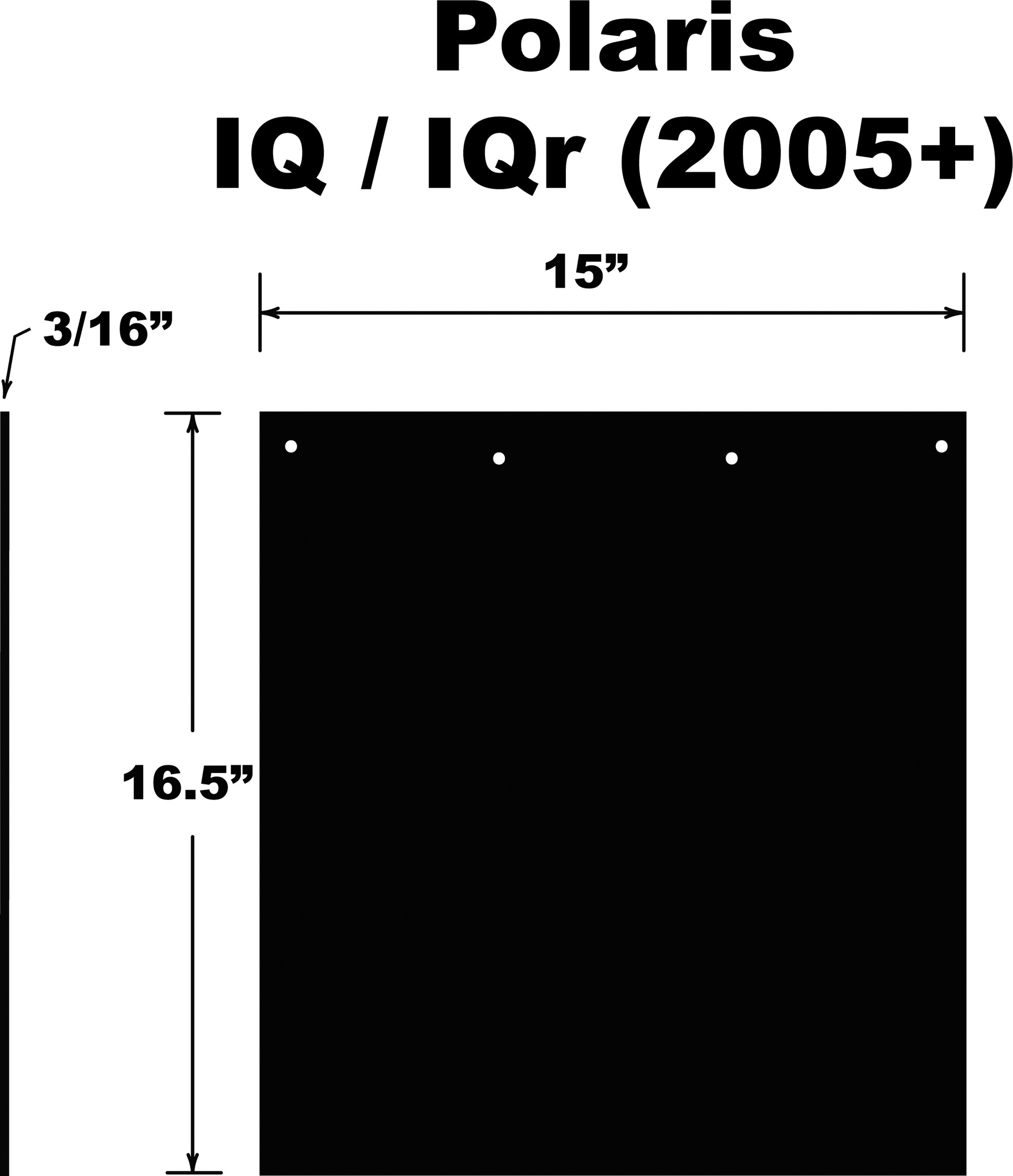 PDP Snowflap Replacement Snow and Mud Flaps for Polaris 2007-2010 Models - Part SF01IQRPB