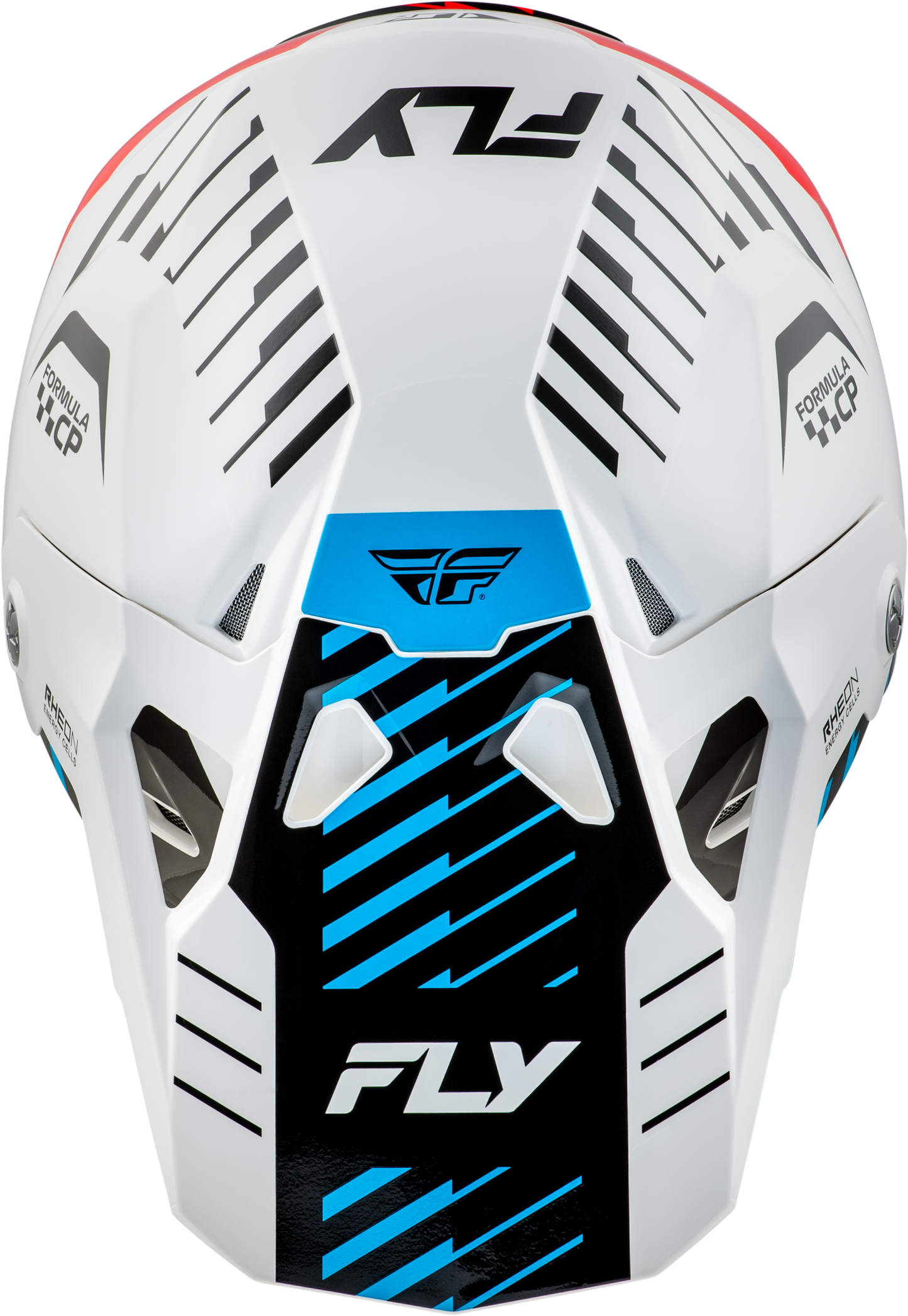 Fly Racing Formula CP Slice Helmet Small in White/Red/Cyan – Offroad Full-Face Protection