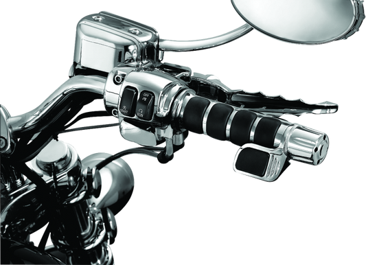 Kuryakyn ISO Grip With Contoured Throttle Boss Throttle-By-Wire Chrome