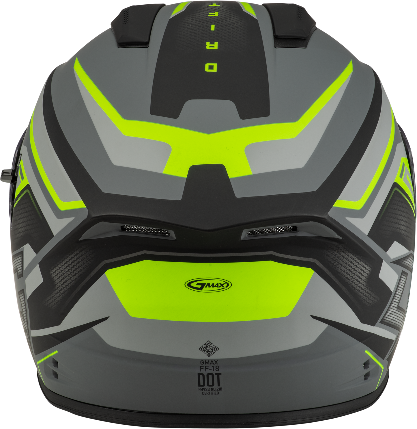 GMAX FF-18 Drift Full-Face Helmet Matte Grey with Hi-Vis Details – Size Large