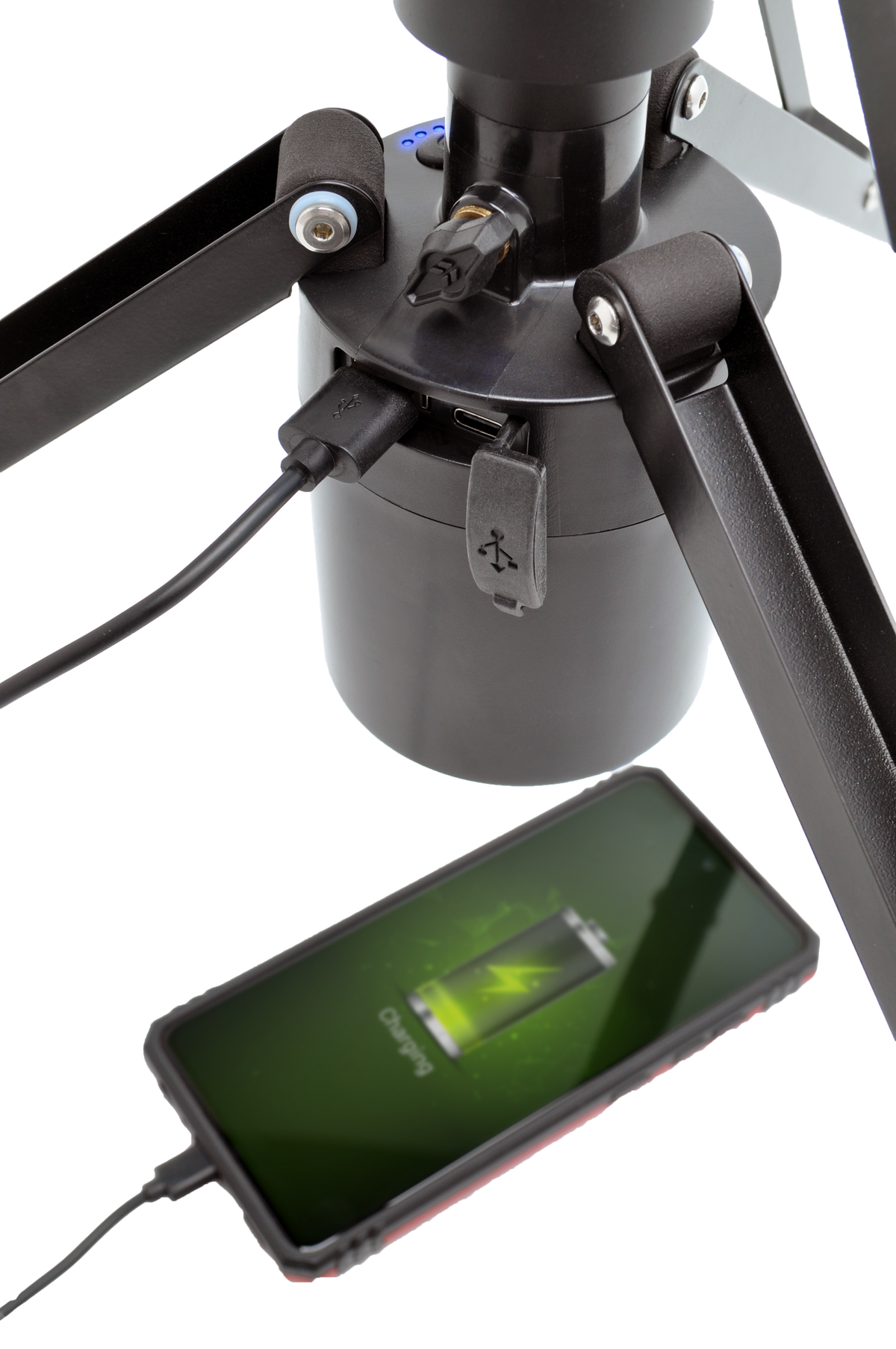 STKR Fli Over Lander Telescoping LED Work Light with Wireless Remote and USB Charging
