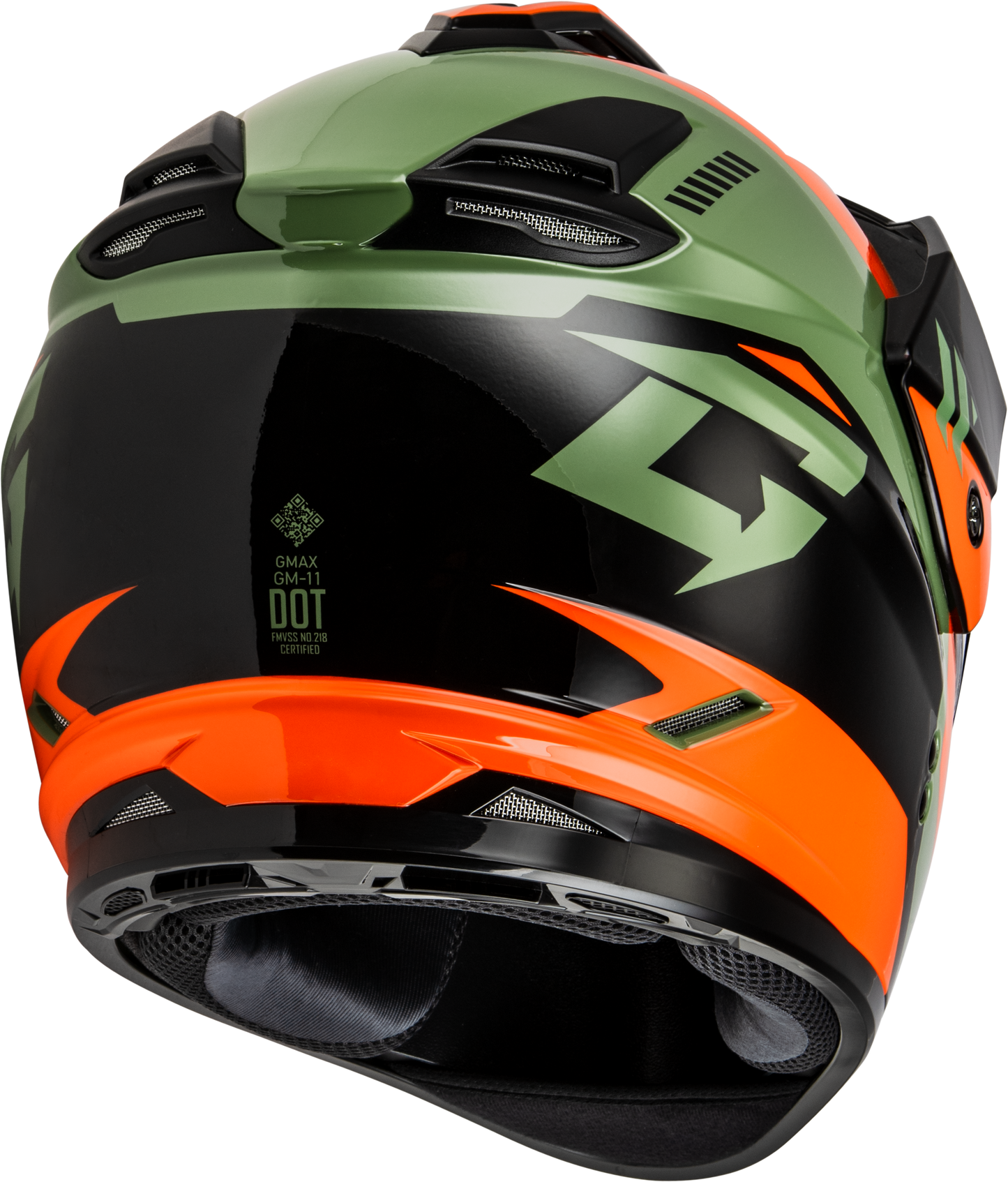 GMAX GM-11 Dual Sport Helmet for Street Riding - X-Large Orange/Grey/Black