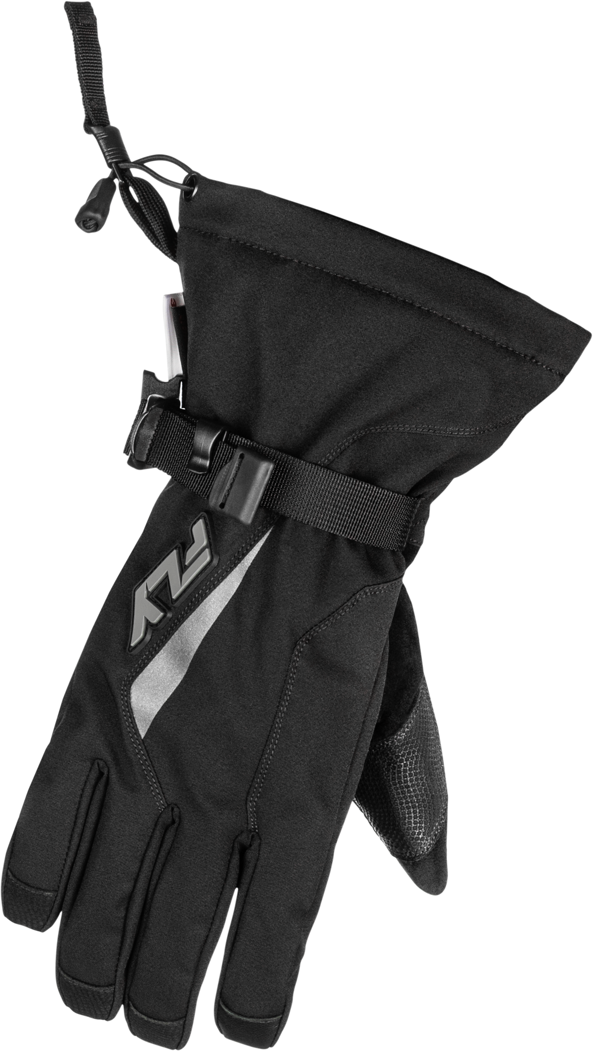 Fly Racing Title Gauntlet Gloves Black/Grey Small – Insulated Snowmobile Riding Gloves with Weatherproof Technology