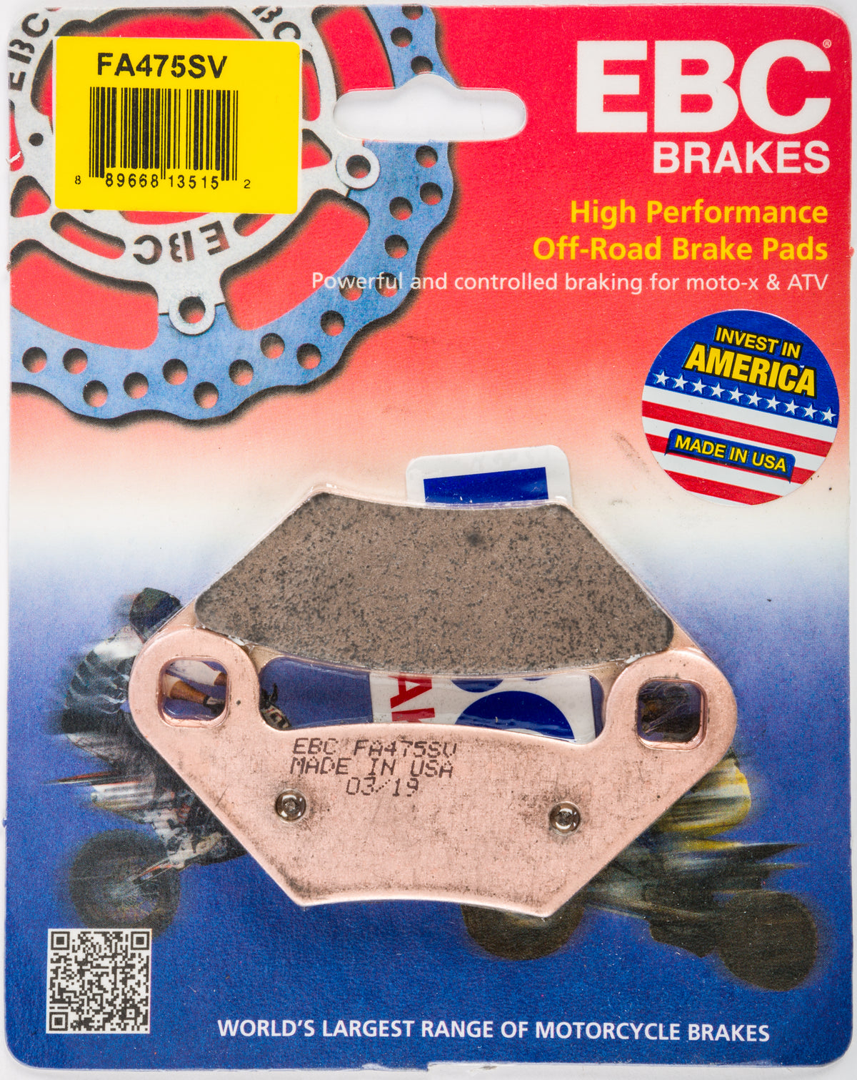 EBC FA475SV Severe Duty Brake Pads for Polaris ATV/UTV Vehicles