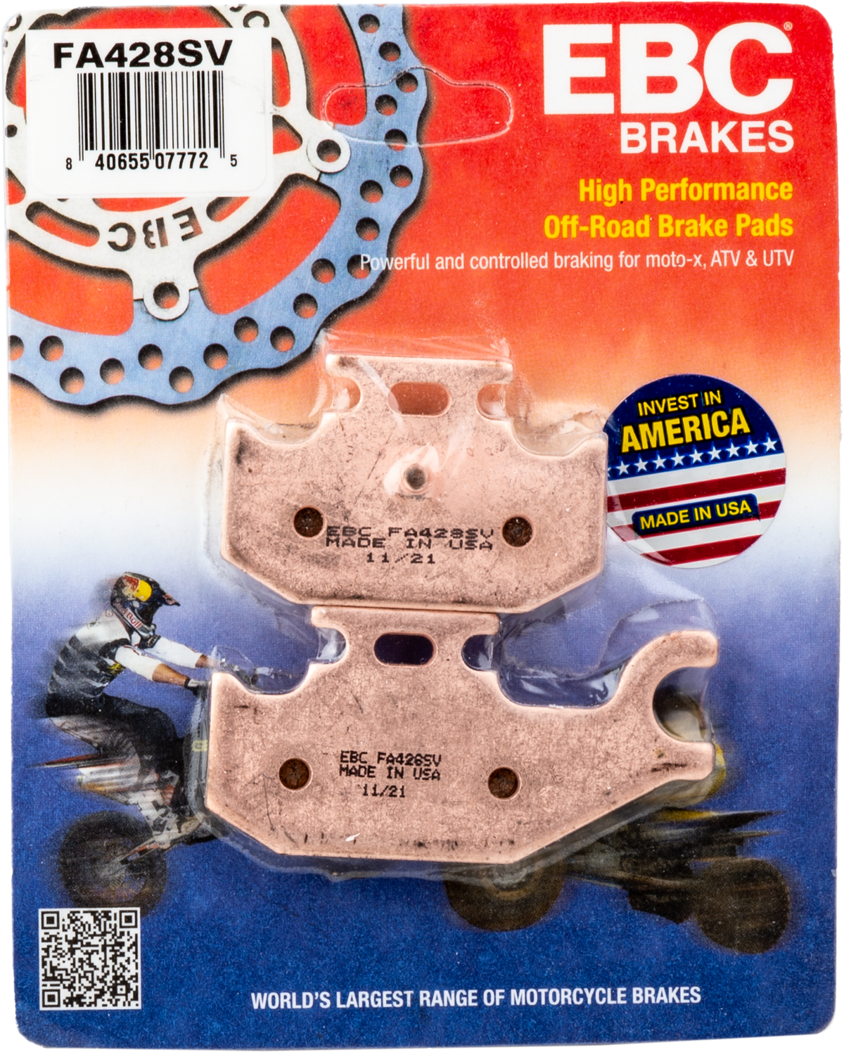 EBC FA428SV Brake Pads for Yamaha YXR450F and YXR660F Rhino ATV/UTV