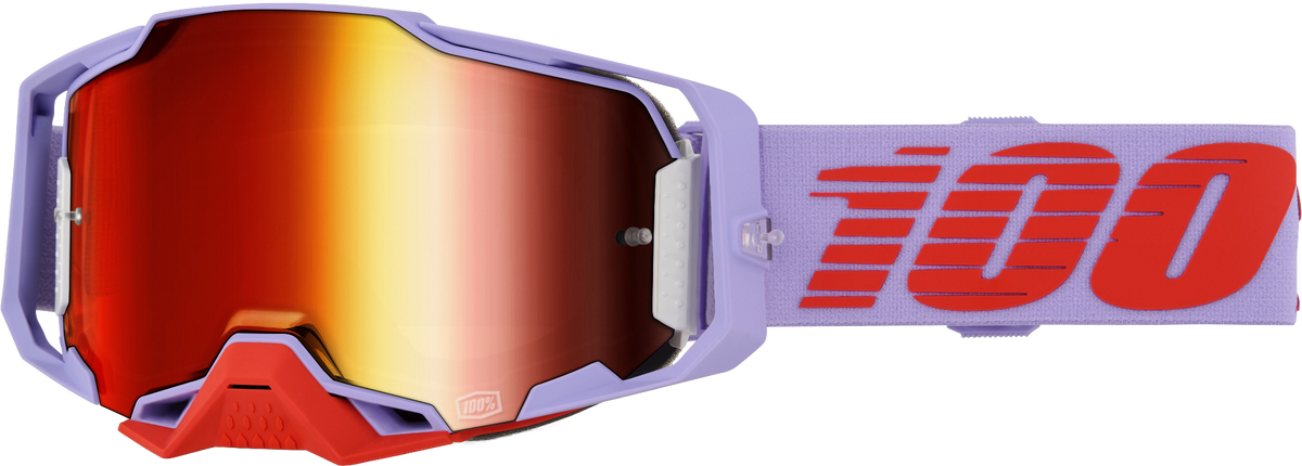 100-Percent Armega Goggle with Red Mirror Lens – Offroad Eyewear for Maximum Impact Protection and Clarity