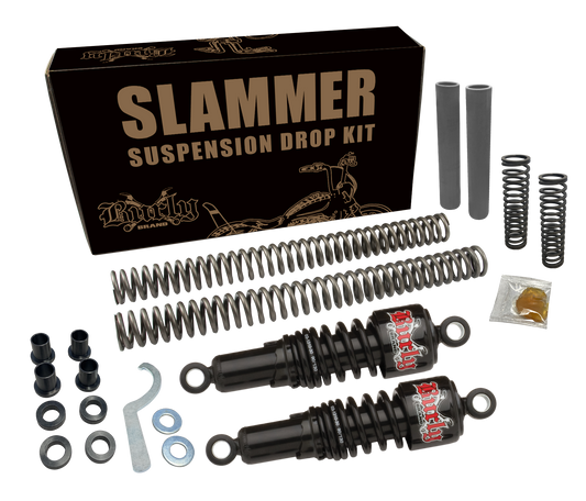 BURLY BRAND Slammer Kit Black for Harley and Honda - Lowering Suspension Upgrade