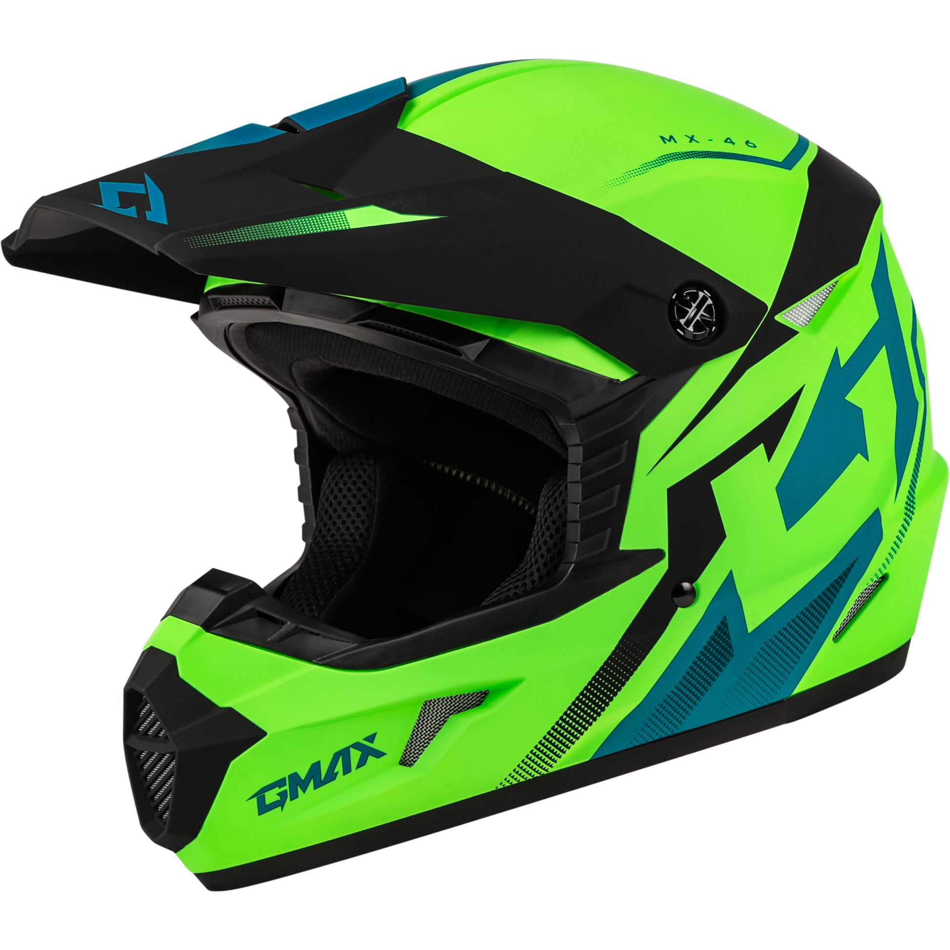 GMAX MX-46 Off-Road Helmet - Matte Hi-Vis Green/Black, 2X-Large