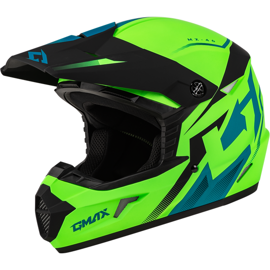GMAX MX-46 Off-Road Helmet - Matte Hi-Vis Green/Black, 2X-Large