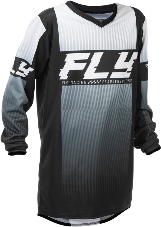 Fly Racing Youth F-16 Jersey Black/White Youth Large Offroad Performance Shirt