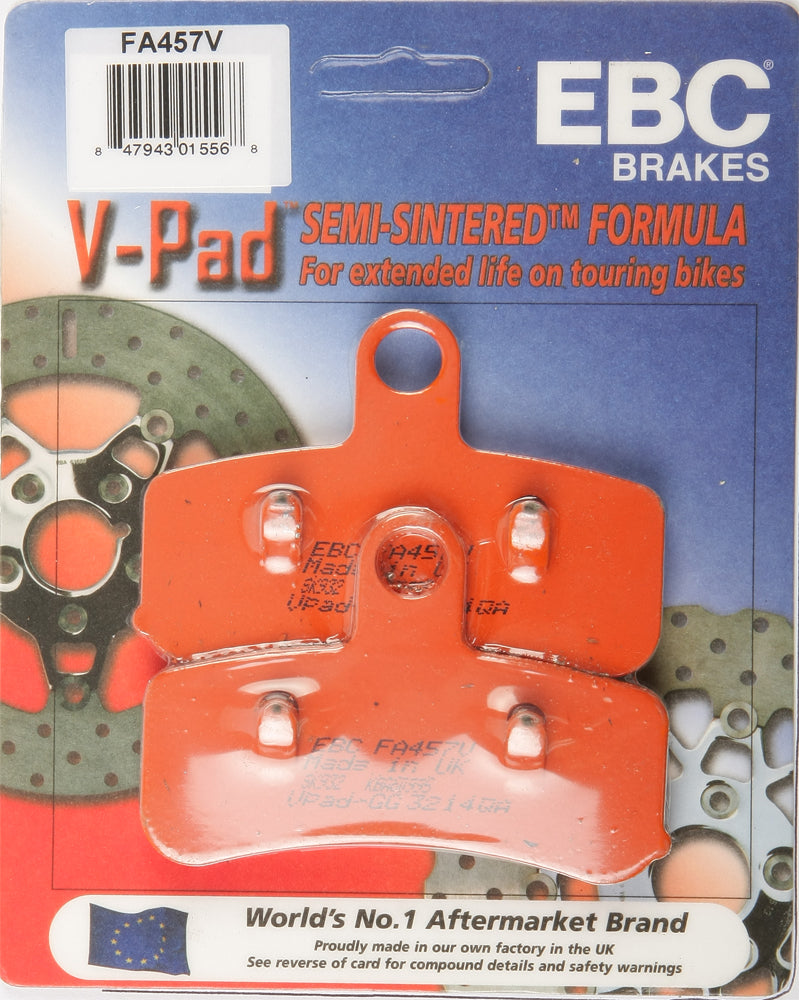 EBC Brakes FA457V V Series Brake Pads for Harley-Davidson Big Twins and Cruisers