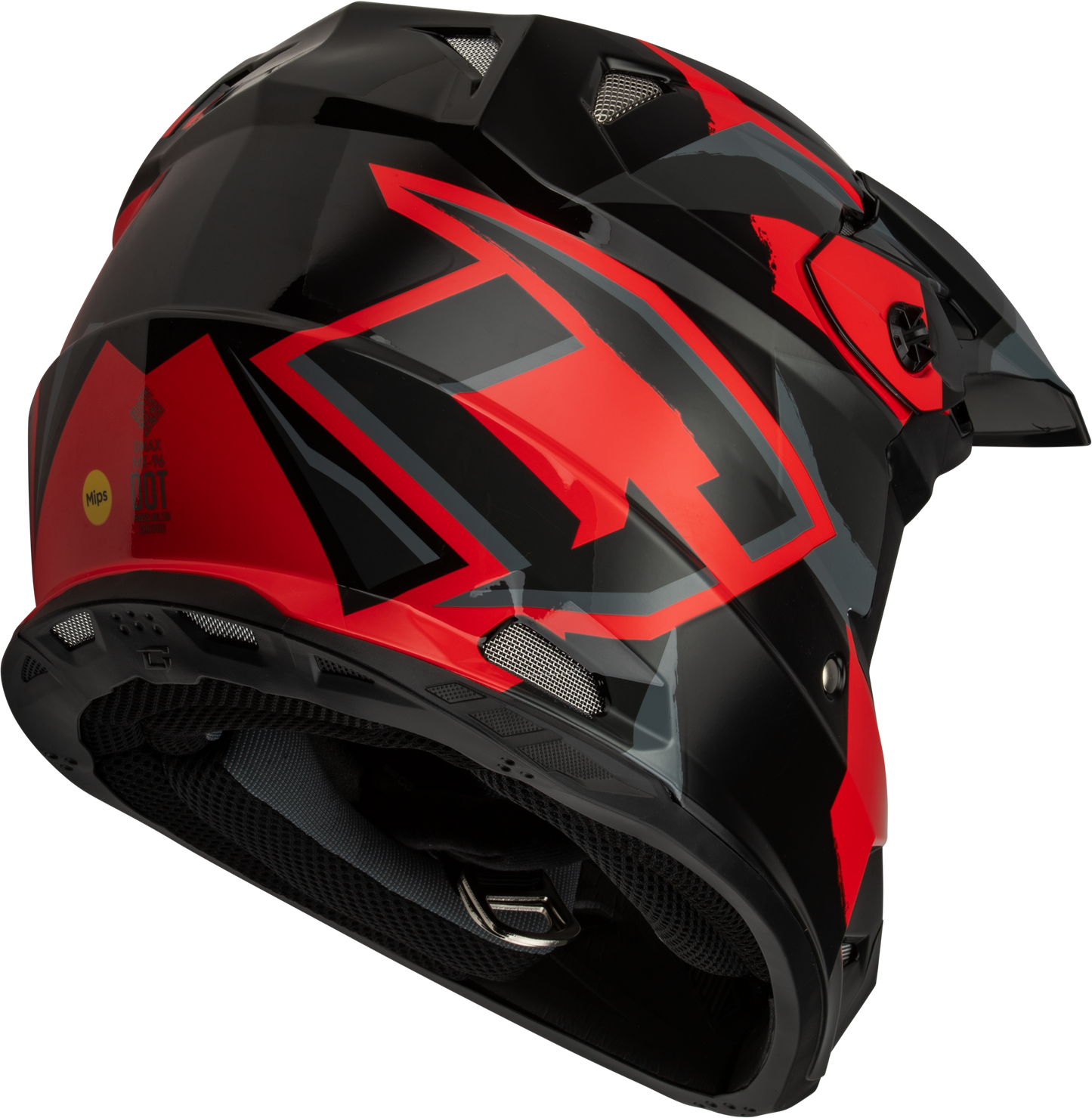 GMAX MX-96 Off-Road Helmet with MIPS System – Large, Black/Red