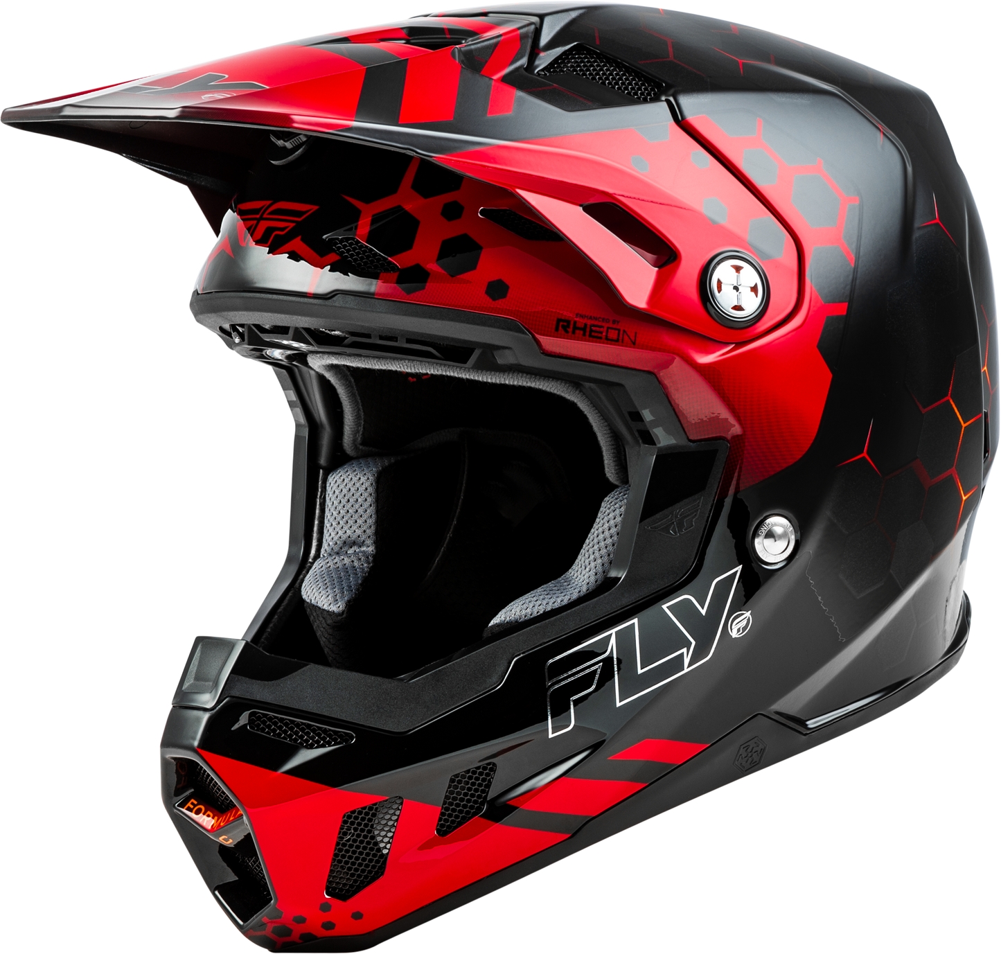 Fly Racing Formula CC Tektonic Helmet for Offroad – Medium, Black/Red/Orange