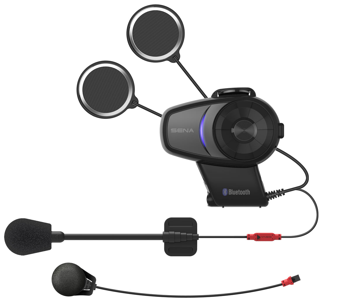 SENA 10S Motorcycle Bluetooth Communication System - Slim Profile, Universal Intercom, HD Audio