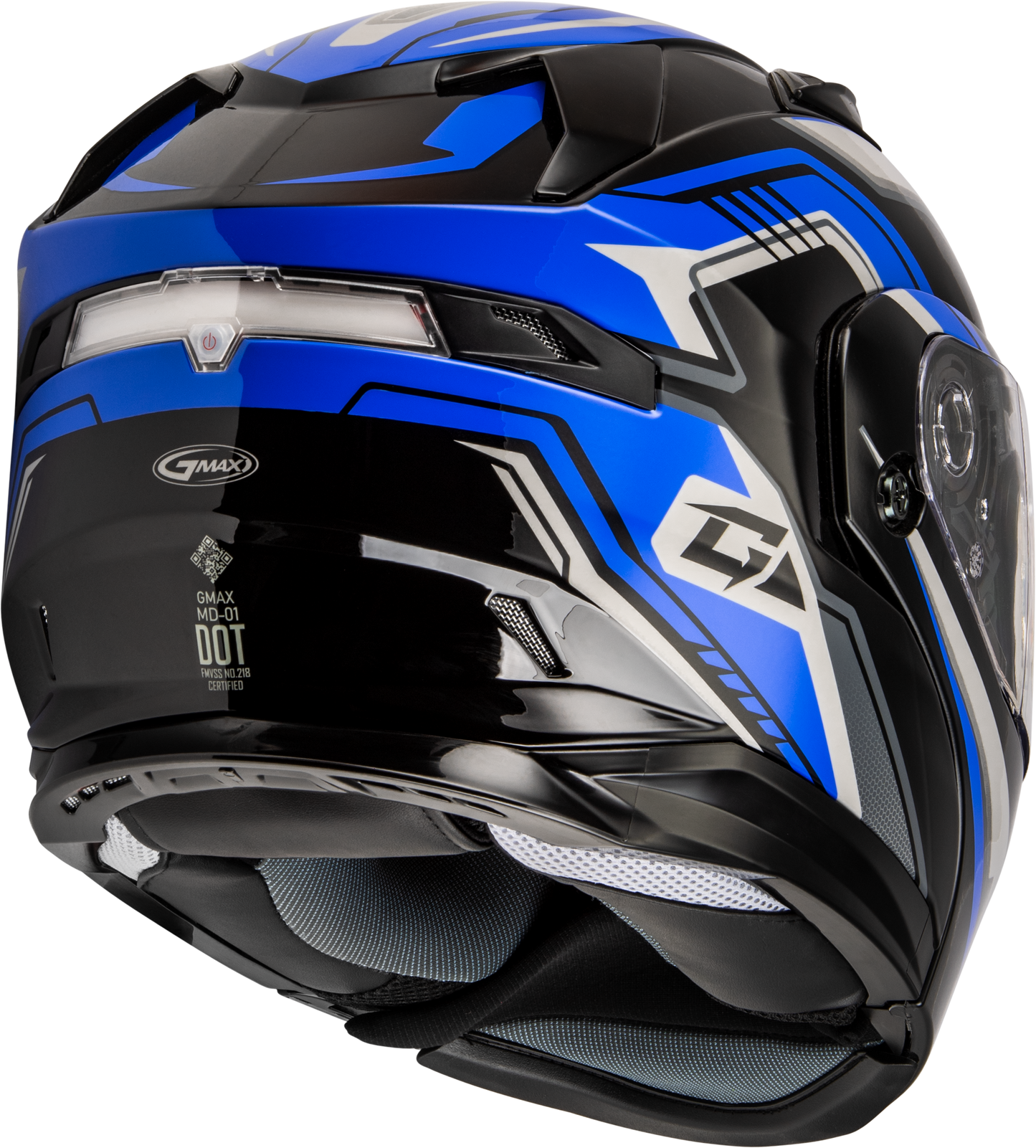 GMAX MD-01S Snow Helmet with Quick Release Buckle and Integrated LED Light, Small, Blue/Black