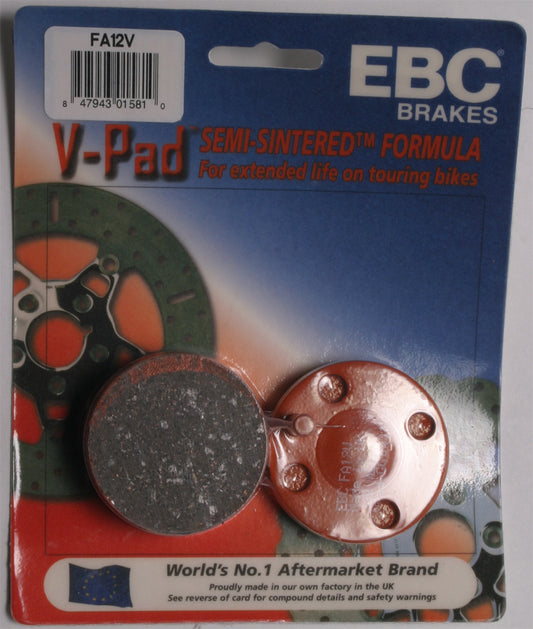 EBC Brakes V Series Semi-Sintered Brake Pads for Cruiser/Big Twin Motorcycles - Part FA12V