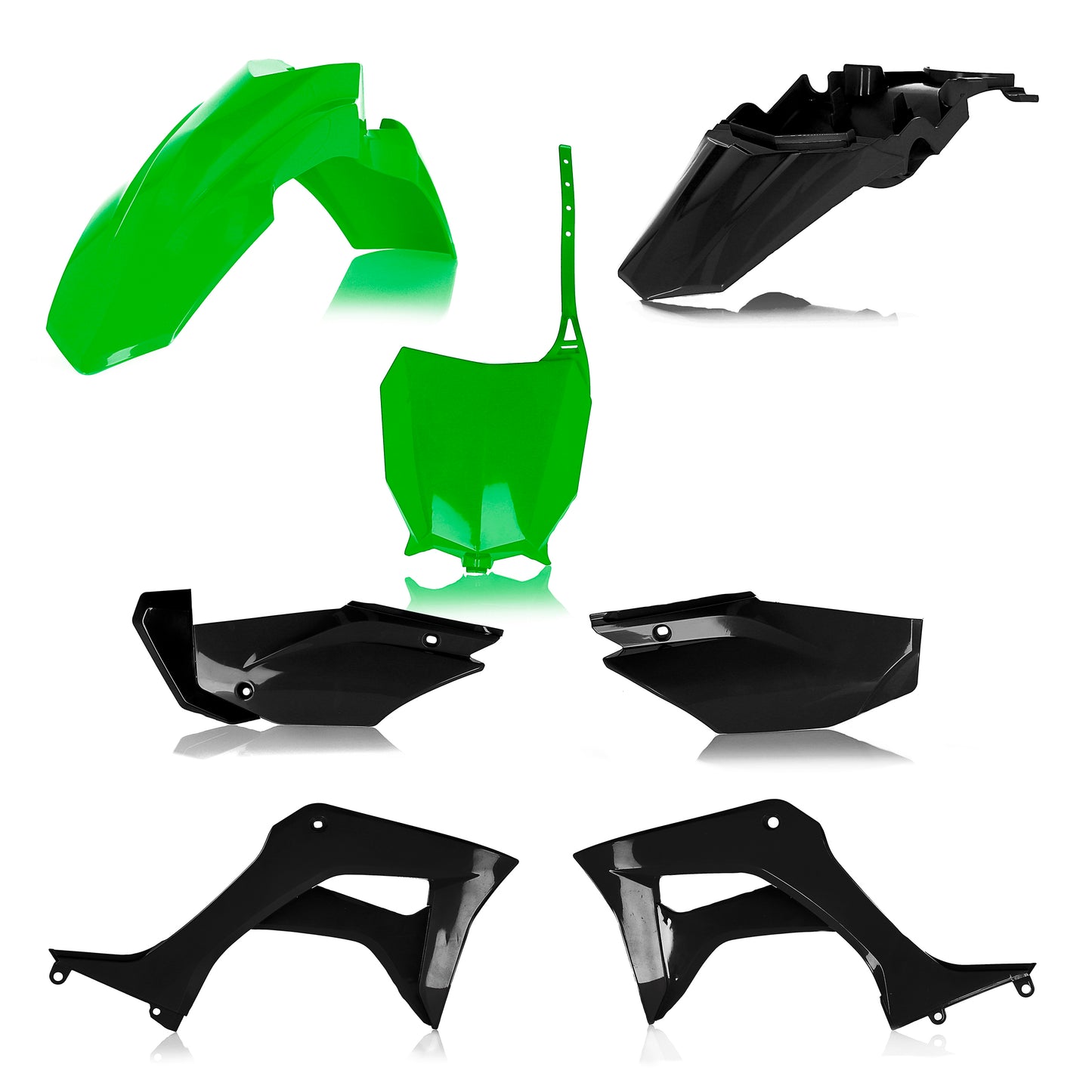 Acerbis Full Plastic Kit for Honda CRF110F (2019-2025) in Green/Black