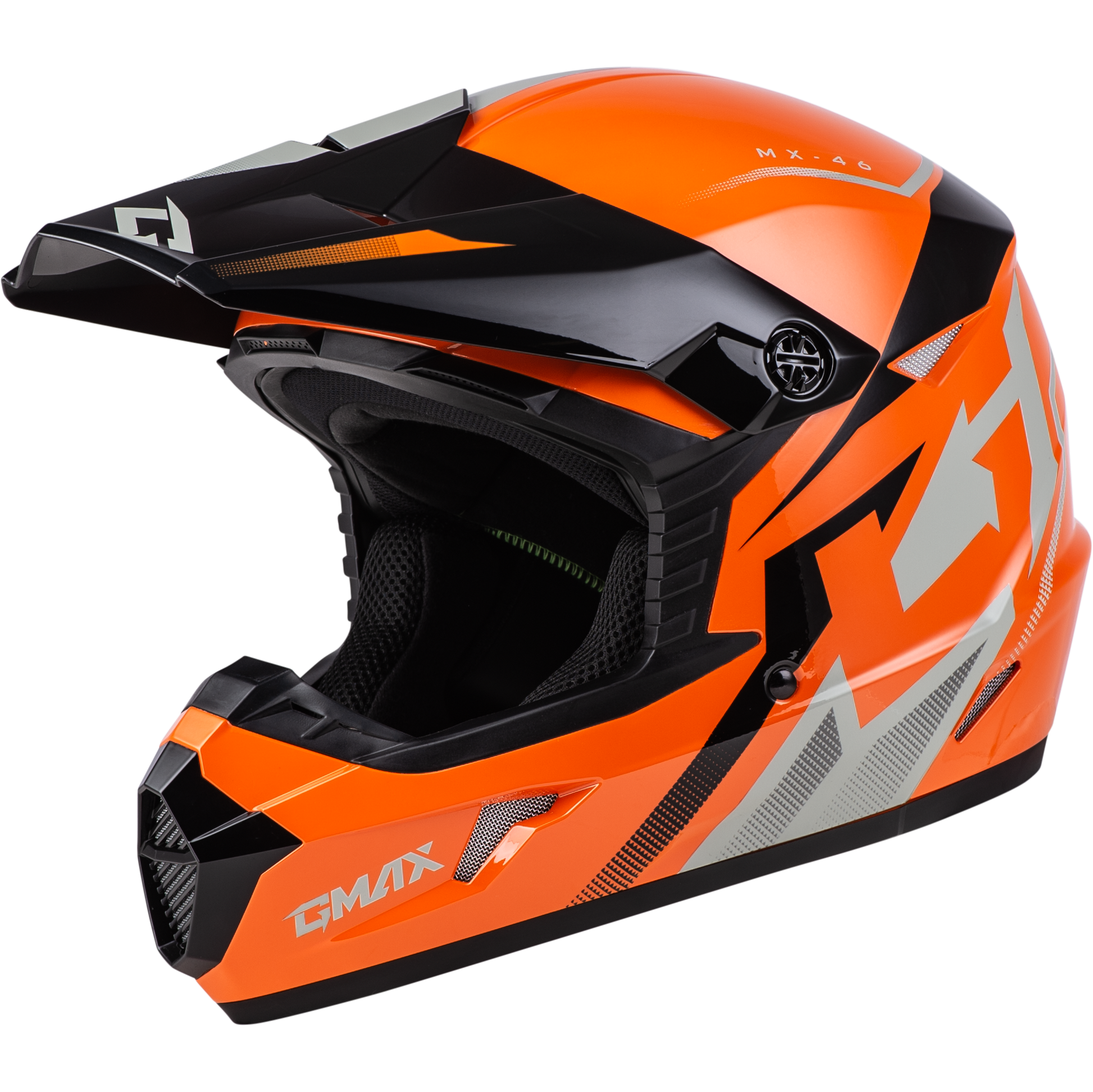 GMAX MX-46 Offroad Helmet - X-Large Orange/Black/Grey