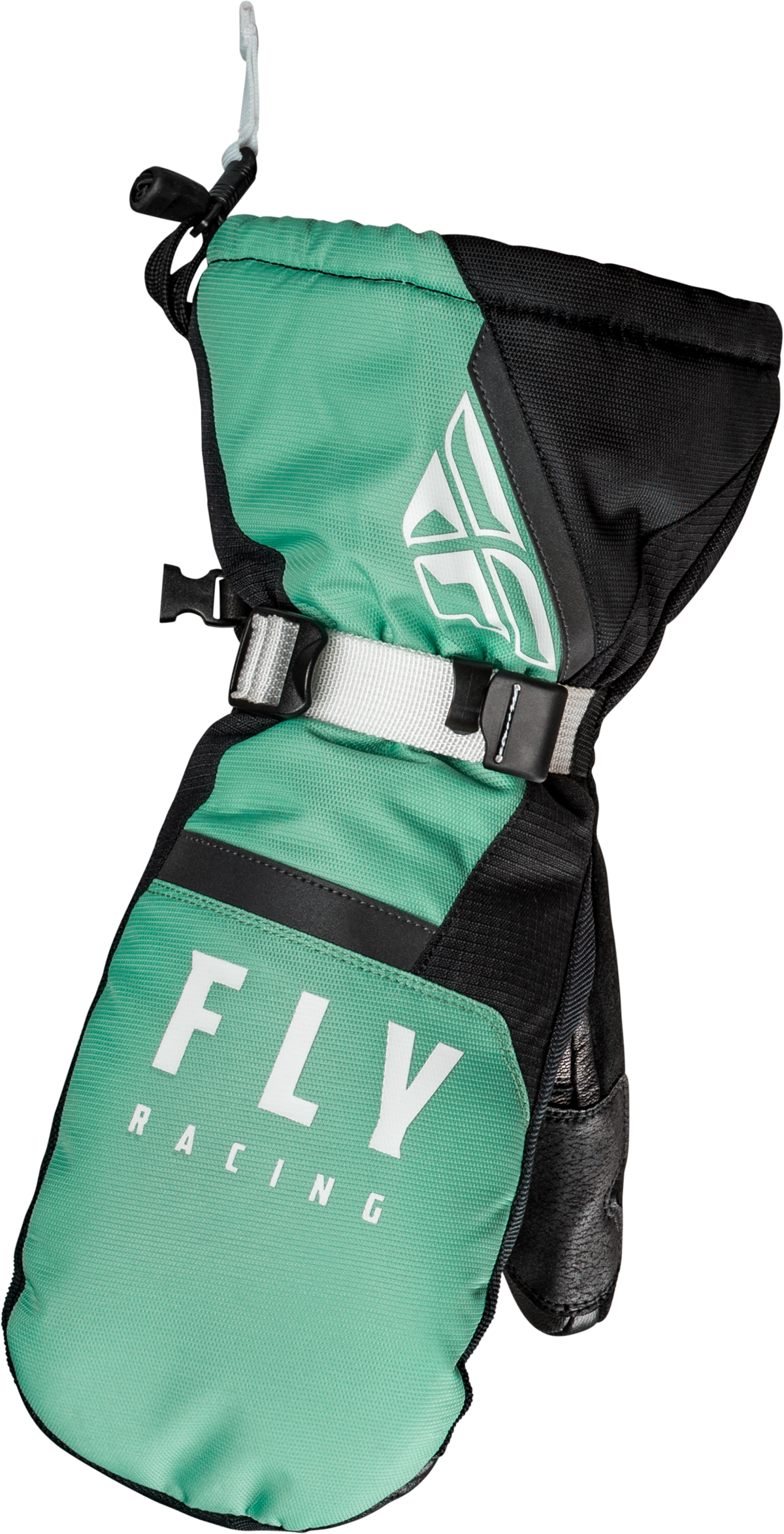 Fly Racing Cascade Mittens Black/Mint X-Small - Cold Weather Snow Gloves with Weatherproof Technology and High Visibility Reflective Panels