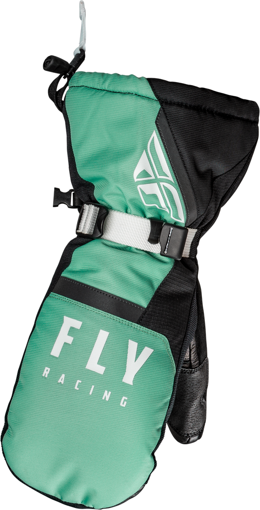 Fly Racing Cascade Mittens Black/Mint X-Small - Cold Weather Snow Gloves with Weatherproof Technology and High Visibility Reflective Panels