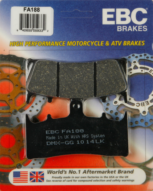 EBC FA188 Brake Pads for Kawasaki ZX-6R and Vulcan 1600 Models