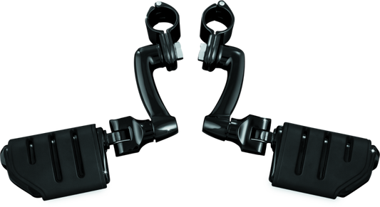 Kuryakyn Longhorn Trident Dually Offset Highway Pegs 1-1/4 in Clamp Black