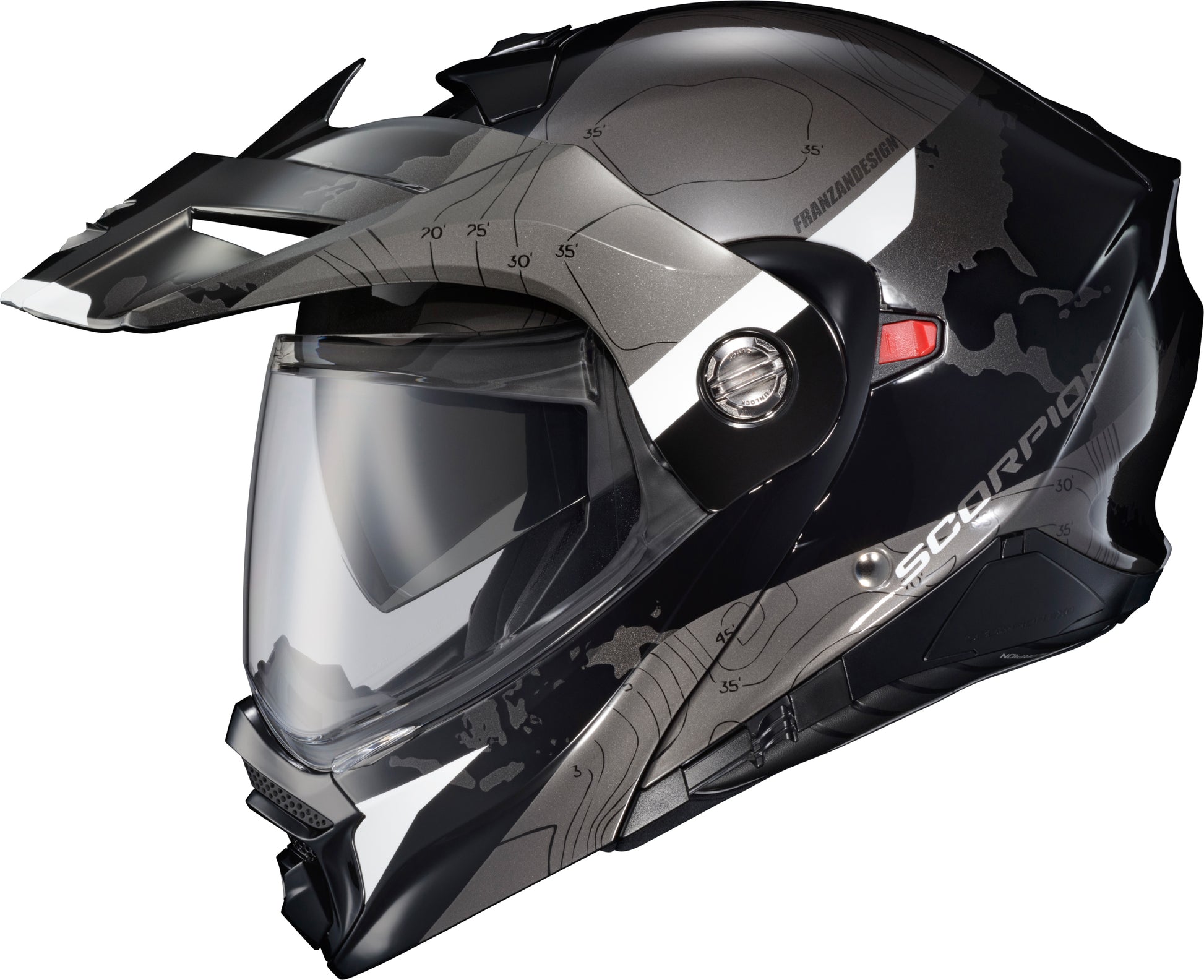 ScorpionEXO Exo-AT960 Modular Helmet Black/White Large for Adventure and Street Riding