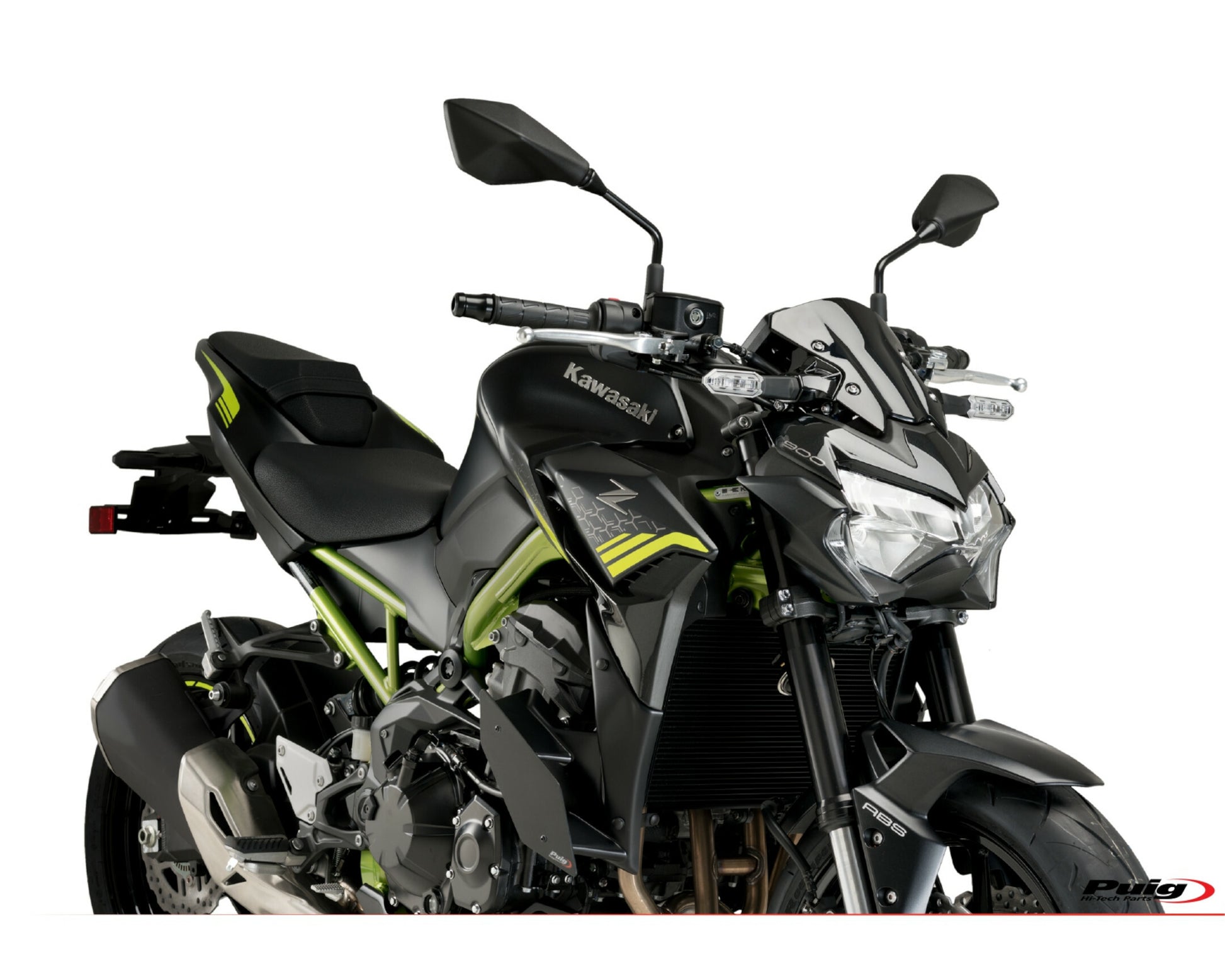PUIG Downforce Side Spoilers for Kawasaki Z650 - Black (Part #20328N)
