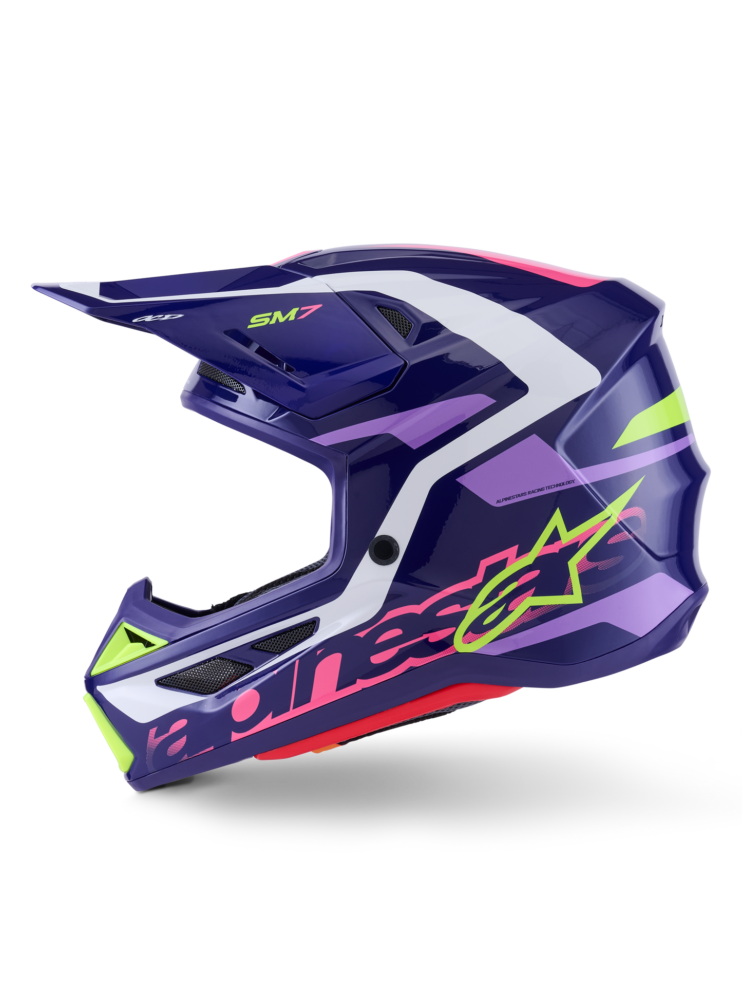 Alpinestars SM7 Deed Helmet for Off-Road, X-Small, Gloss Purple/Pink