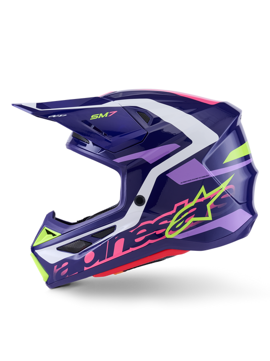 Alpinestars SM7 Deed Helmet for Off-Road, X-Small, Gloss Purple/Pink