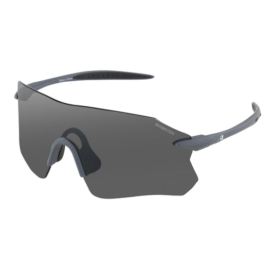 Bobster Aero Cycling Sunglasses Matte Gray Smoke with Silver Mirror Lenses