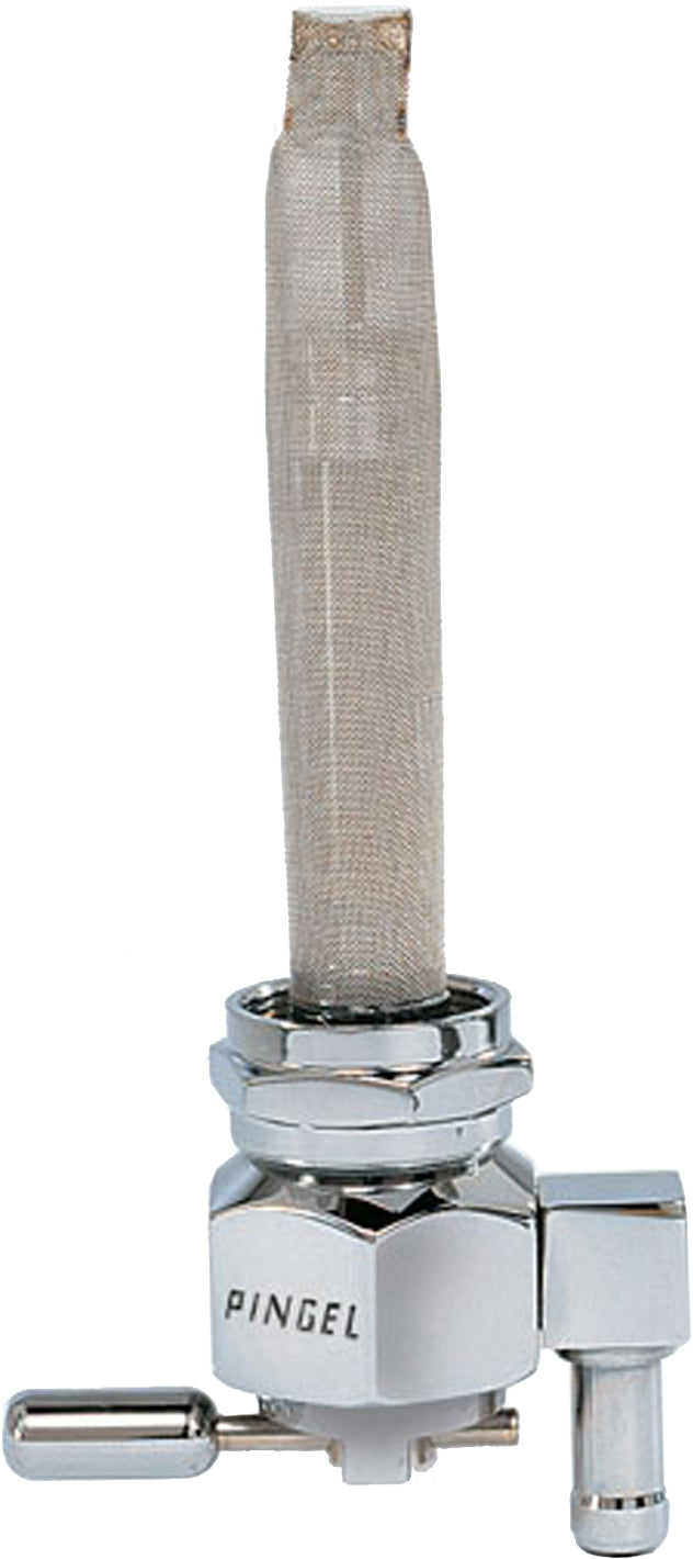 Pingel ENT Power Flo Petcock Chrome 22mm Reserve Barb Down – Universal Fuel System Accessory for V-Twin Motorcycles
